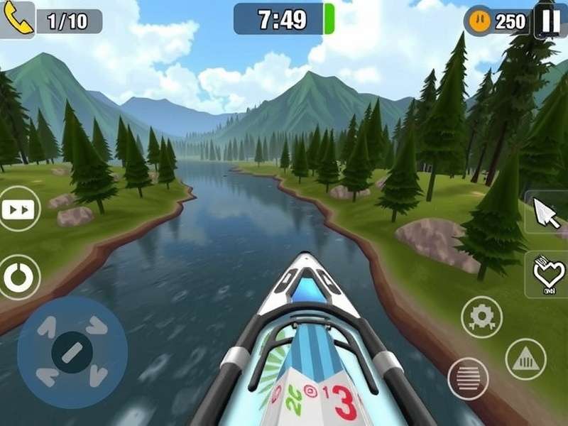 Wild River Dash gameplay screenshot showing river racing